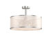 Costway 6-Light Semi Flush Mount Ceiling Light Pendant Lamp w/ Fabric Drum-shaped Shade - Warm