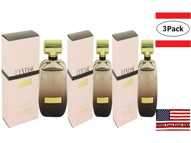 3 Pack Nina L'extase by Nina Ricci Eau De Parfum Spray 1.7 oz for Women