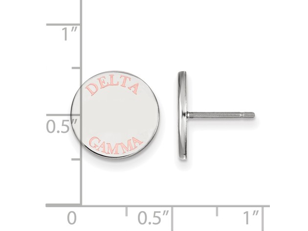 Sterling Silver Delta Gamma Enamel Post Earrings