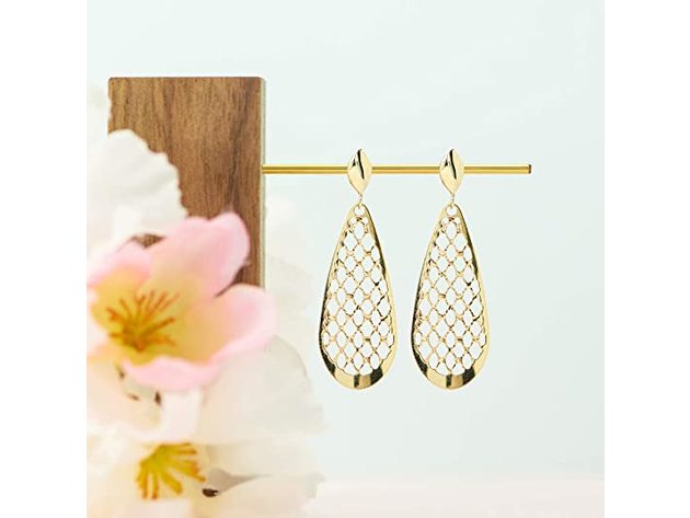 Morgan & Paige 22U11AA000 Womens 10k YellowGold Openwork Teardrop Drop Earrings