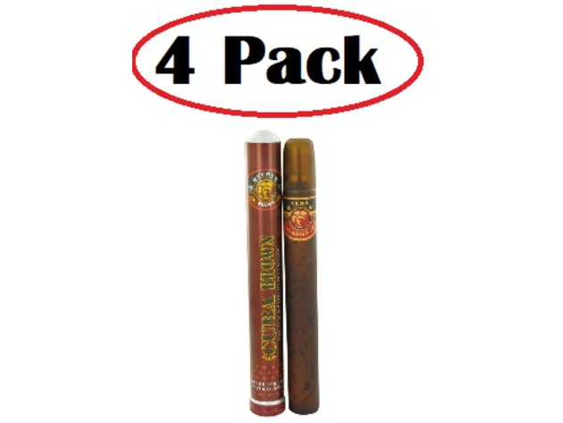 4 Pack of CUBA Brown by Fragluxe Eau De Toilette Spray 1.17 oz