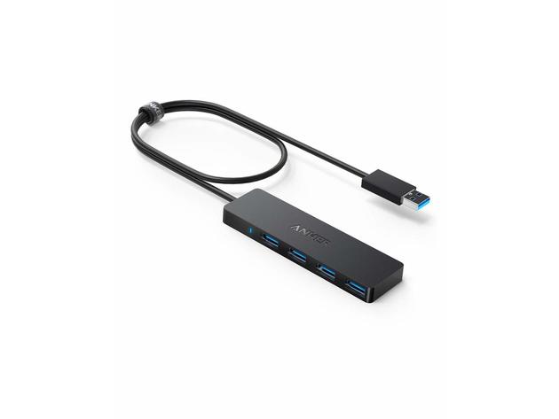 Anker Ultra Slim 4-Port USB 3.0 Data Hub 2 ft / Black