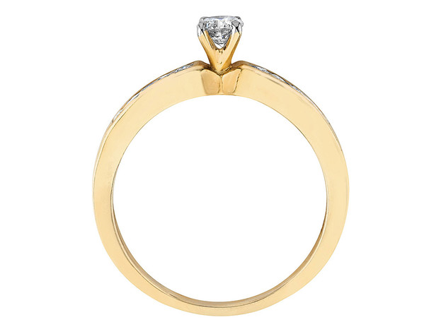 1/2 Carat (ctw H-I, I1-I2) Diamond Engagement Ring & Wedding Band Bridal Set in 10K Yellow Gold - 8.5