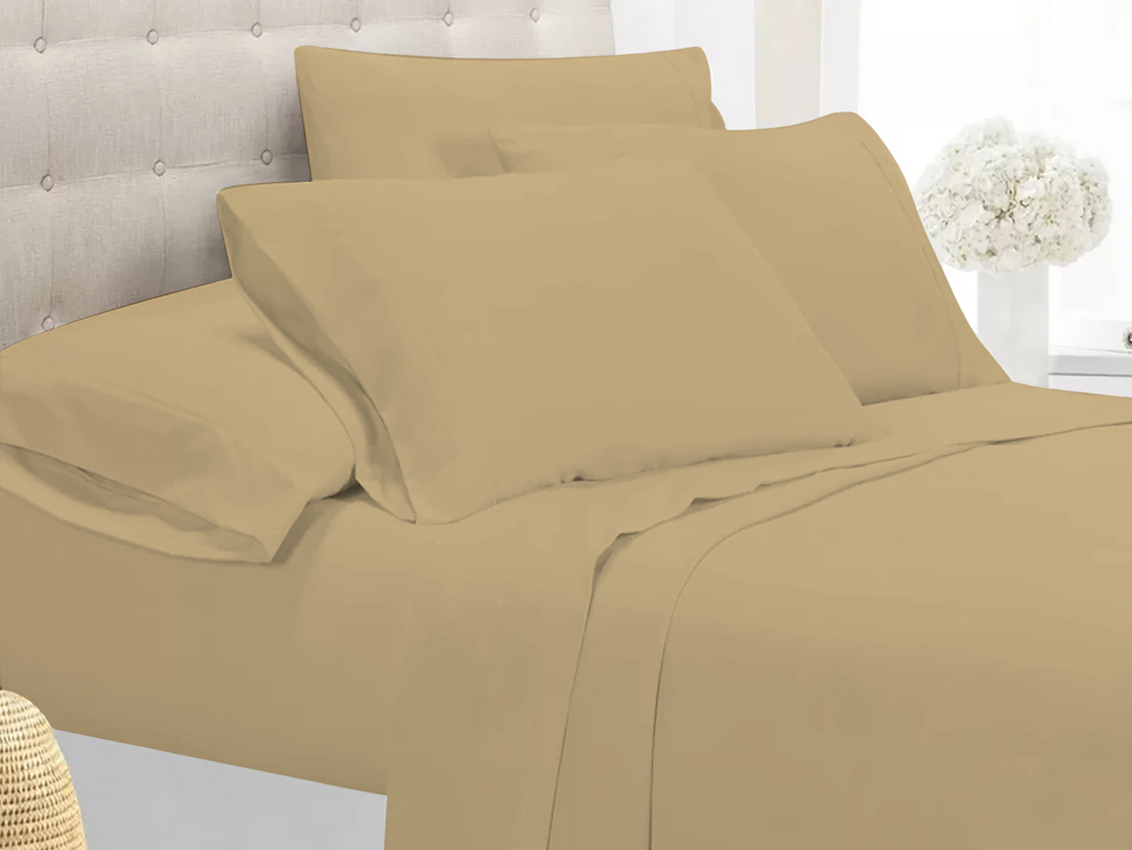 Super-Soft 1800 Series Bamboo Blend 6-Piece Sheet Set (Khaki/King)