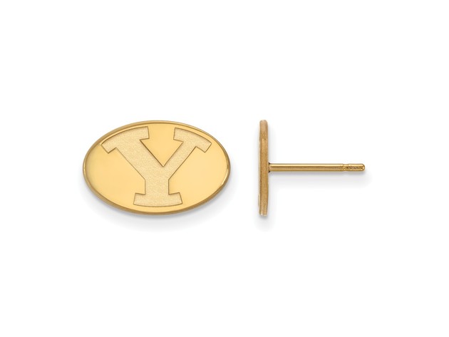 NCAA 14k Gold Plated Silver Brigham Young University XS Post Earrings