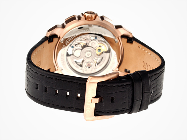 Heritor Carter Leather Watch (Rose Gold) | Citizen Goods