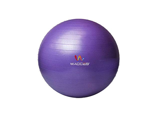 Wacces Anti-Burst Yoga Ball with Pump (Purple/29.5")