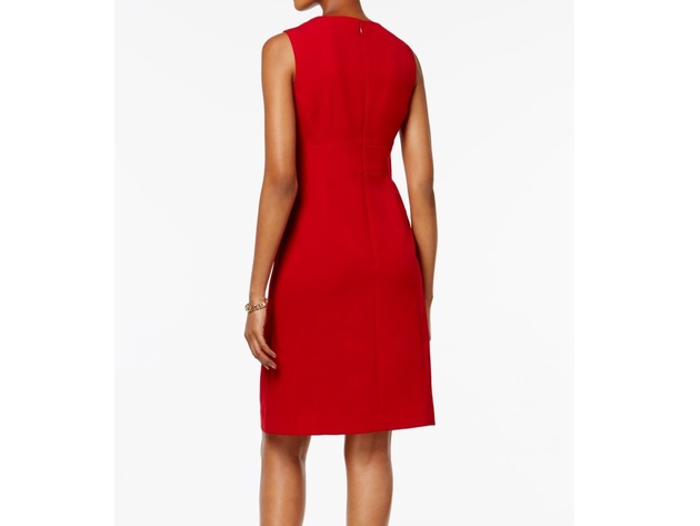 Kasper Women's Stretch Crepe Sheath Dress Red Size 4
