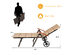 COSTWAY Folding Outdoor Pool Chaise Lounge Chair Aluminum Rattan Lounger Recliner Chair W/Wheels