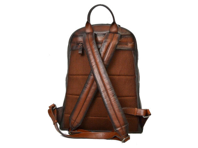 Designer Leather Backpack (Cognac)