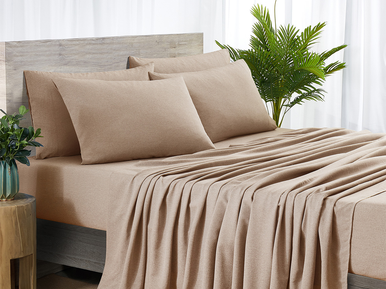 Bamboo Blend Chambray Sheet Set (Oatmeal/King)