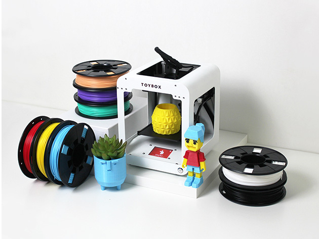 Toybox Alpha One 3D Printer Deluxe Bundle with 8 Printer Food Colors