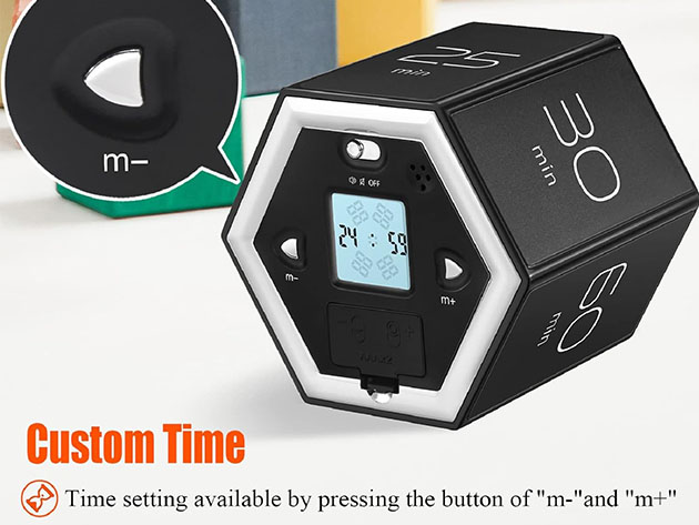 Hexagon Flip Productivity Timer with Mute & Alarm Functions