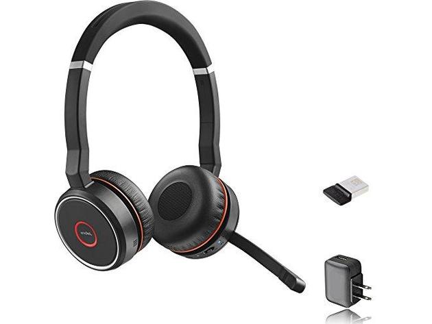 Jabra Evolve 75 Bluetooth Headset UC Bundle, Active Environmental Canceling (Refurbished)