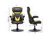 Goplus Rocking Gaming Chair Height Adjustable Swivel Racing Style Rocker Yellow\Blue\Red\ White - Yellow