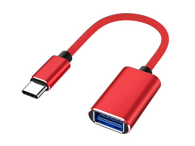 USB-A to USB-C Cable Adapter (Red)