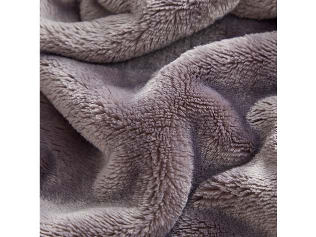 500 Series Solid Ultra Plush Blanket Silver Mauve King