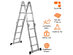 Costway 12.5' 12-Step Multi Purpose Step Platform Aluminum Folding Scaffold Ladder 330LB