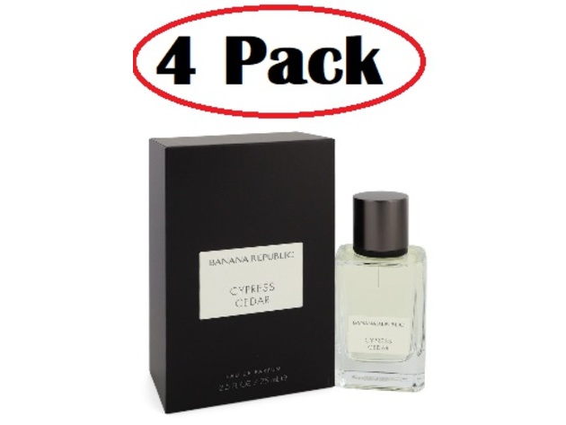 4 Pack of Banana Republic Cypress Cedar by Banana Republic Eau De Parfum Spray (Unisex) 2.5 oz