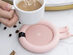 Smart Press Heating Cup Coaster (Pink/Bunny Ears)