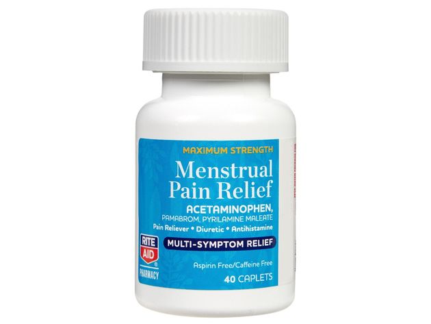 Rite Aid Maximum Strength Menstrual Pain Relief Caplets, Aspirin and Caffeine Free, 40 Count