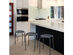 Costway Set of 6 Stackable Metal Stool Set Daisy Backless Round Top Kitchen - Black
