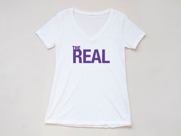The Real White V-Neck T-Shirt (XXL)