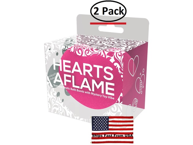 ( 2 Pack ) Hearts Aflame Erotic Lovers Bath Bomb