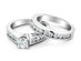 2.0 Carat (ctw H-I, I1-I2) Princess Cut Diamond Engagement Ring & Wedding Band Set in 14K White Gold - 6.5