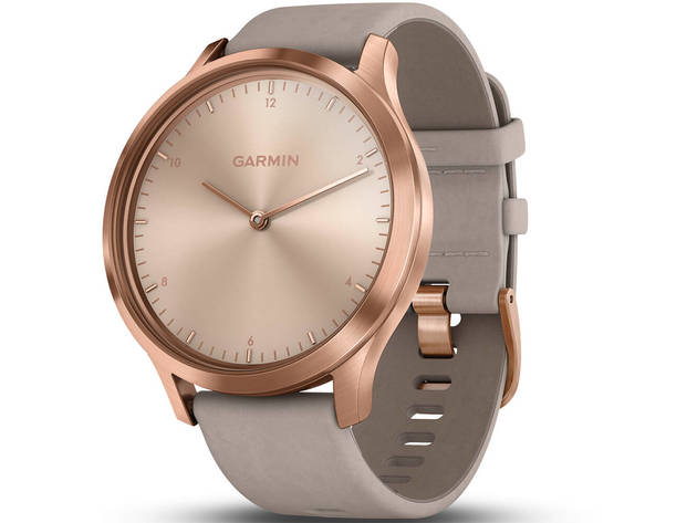 garmin vivomove rose gold suede