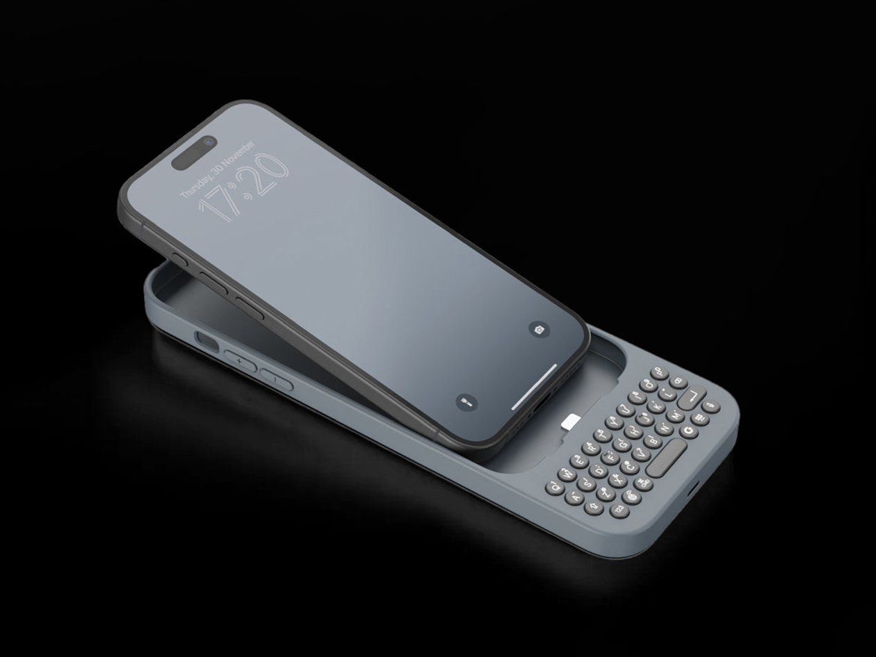 Clicks Keyboard Phone Case for (London Sky/iPhone 15 Pro)