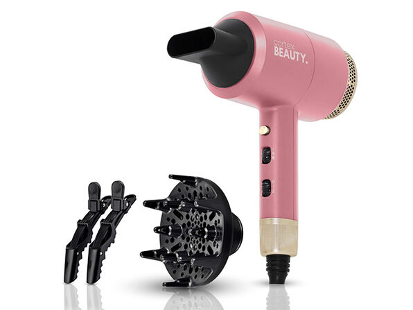 Cortex Beauty Blazer 1600W Hair Dryer w/ Diffuser & 2 Clips (Blush Pink) - Product Image