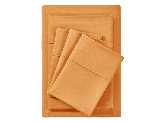 Bamboo 2000 Count 6-Piece Sheet Set with SnugGrip (Orange/Cal King)