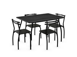 Costway 5 Piece Dining Set Table 30.0" And 4 Chairs Home Kitchen Room Breakfast Furniture Black - Black