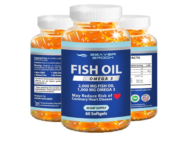 Beaver Brook Fish Oil with Omega 3, Softgels, Dietary Supplement - 60