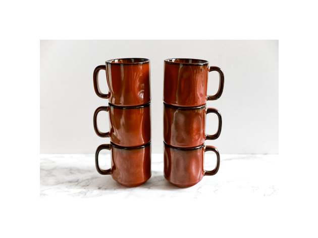 Artisan Stackable 6 Mug Set - Red Rock