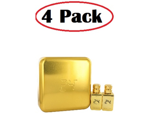 4 Pack of 24 Gold Oud Edition by ScentStory Gift Set -- 24 Gold 1.7 oz Eau De Toilette Spray + 24 Gold Oud 1.7 oz Eau De Toilette Spray