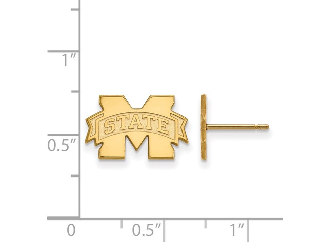 NCAA 14k Gold Plated Silver Mississippi State X-Small Post Earrings