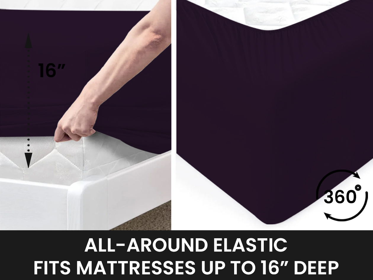 Super-Soft 1800 Series Bamboo Blend 6-Piece Sheet Set (Purple/Full)
