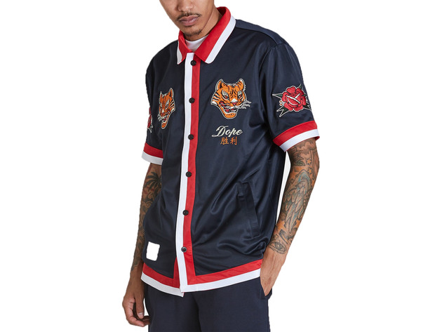 DOPE Men's Tigris Graphic Shirt Navy Size Large