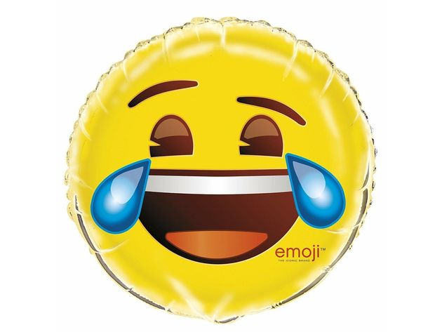Emoji 18 Inch Round Foil Helium Metallic Balloon - Crying Laughing