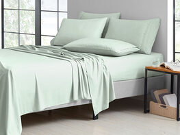 6-Piece Bamboo-Blend Comfort Luxury Sheet Set (Mint/King)