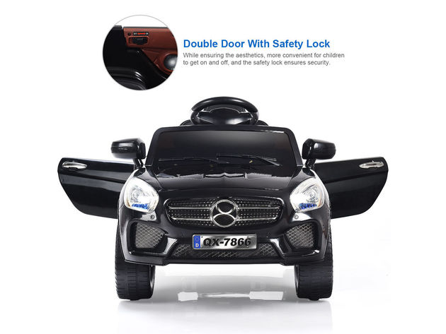 6V Kids Ride On Car RC Remote Control Battery Powered w/ LED Lights MP3 Black