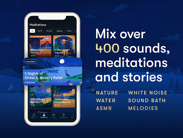 Relax Melodies Meditation App: Lifetime Subscription