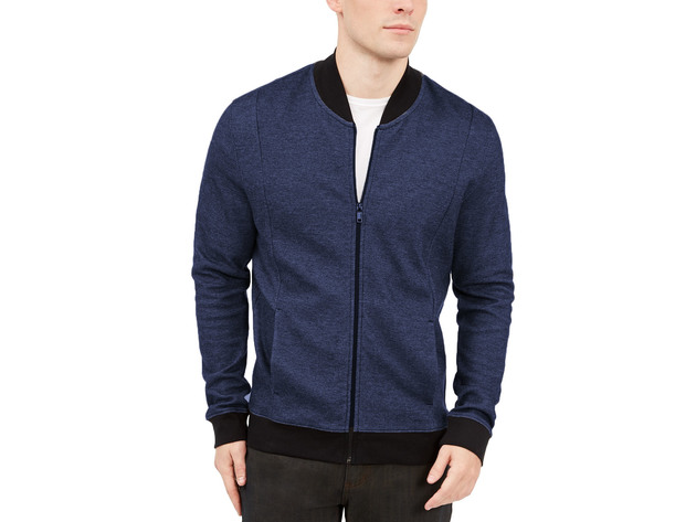 Alfani Men's Zip-Front Sweater Jacket Navy Size 2 Extra Large
