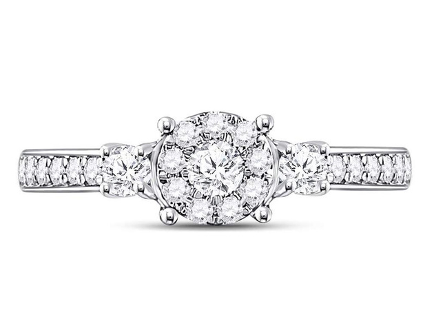 5/8 arat (ctw I2-I3, H-I) Diamond Engagement Bridal Ring in 14K White Gold - 8.5