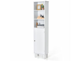 Costway Bathroom Storage Cabinet Tower Bath Cabinet Storage Shelving Display Cabinet - White