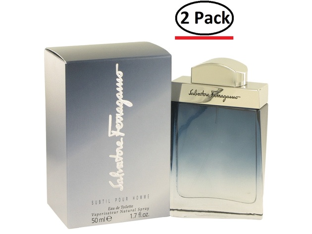 Subtil by Salvatore Ferragamo Eau De Toilette Spray 1.7 oz for Men (Package of 2)