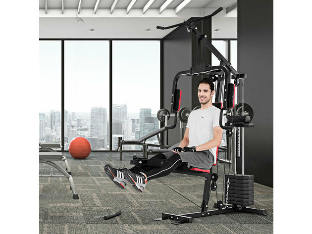 Costway Multifunction Cross Trainer Workout Machine Strength Training Fitness Exercise - Black