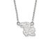 Sterling Silver U of Kansas Small Jayhawk Body Necklace